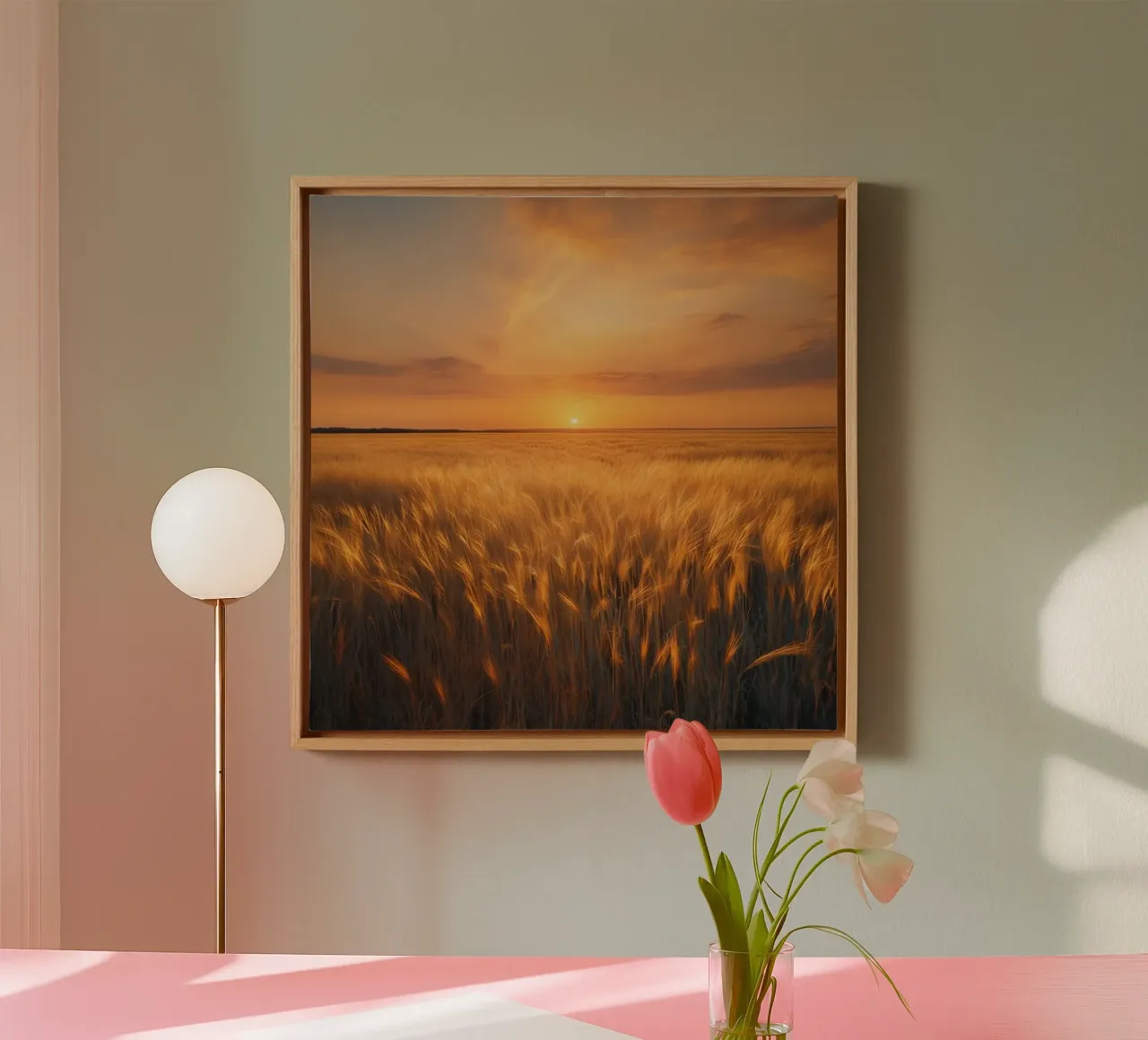 Orizzonte d'oro tela con Cornice a cassetta da PhotoVibe Decor