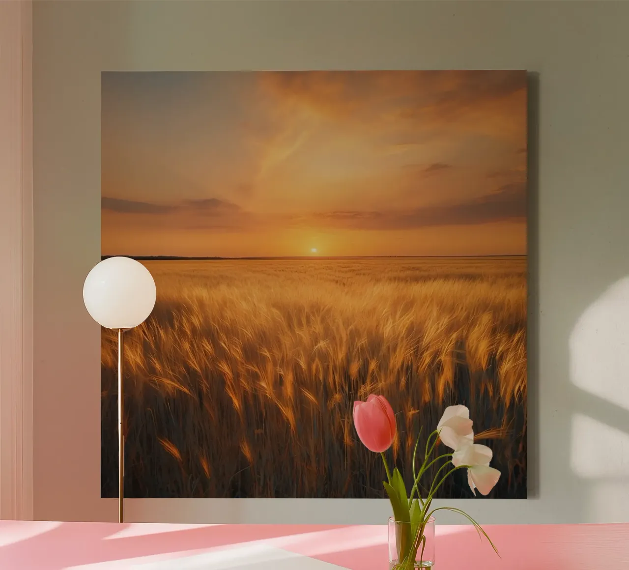 Orizzonte d'oro tela con Cornice a cassetta da PhotoVibe Decor