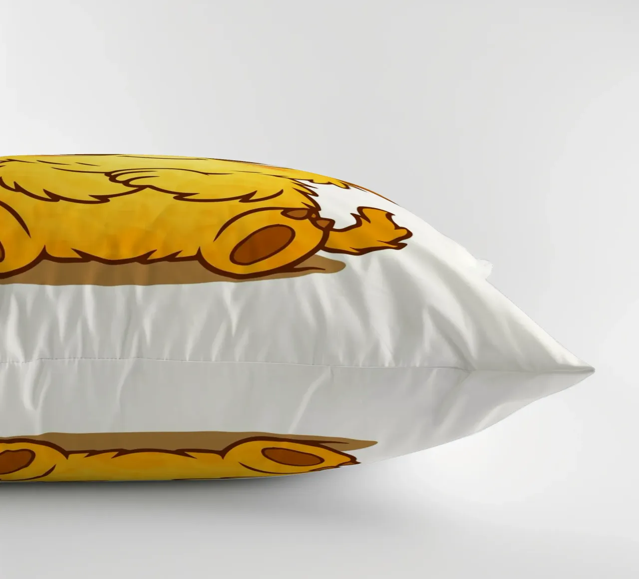 Simpatico mostro giallo con corna arcobaleno cuscino da namosh