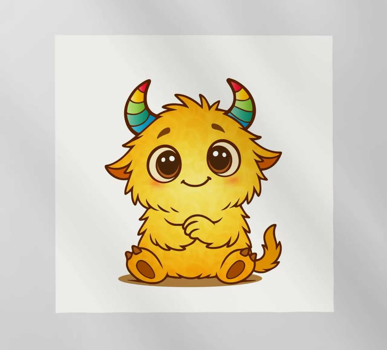 Simpatico mostro giallo con corna arcobaleno pellicola backlit da namosh