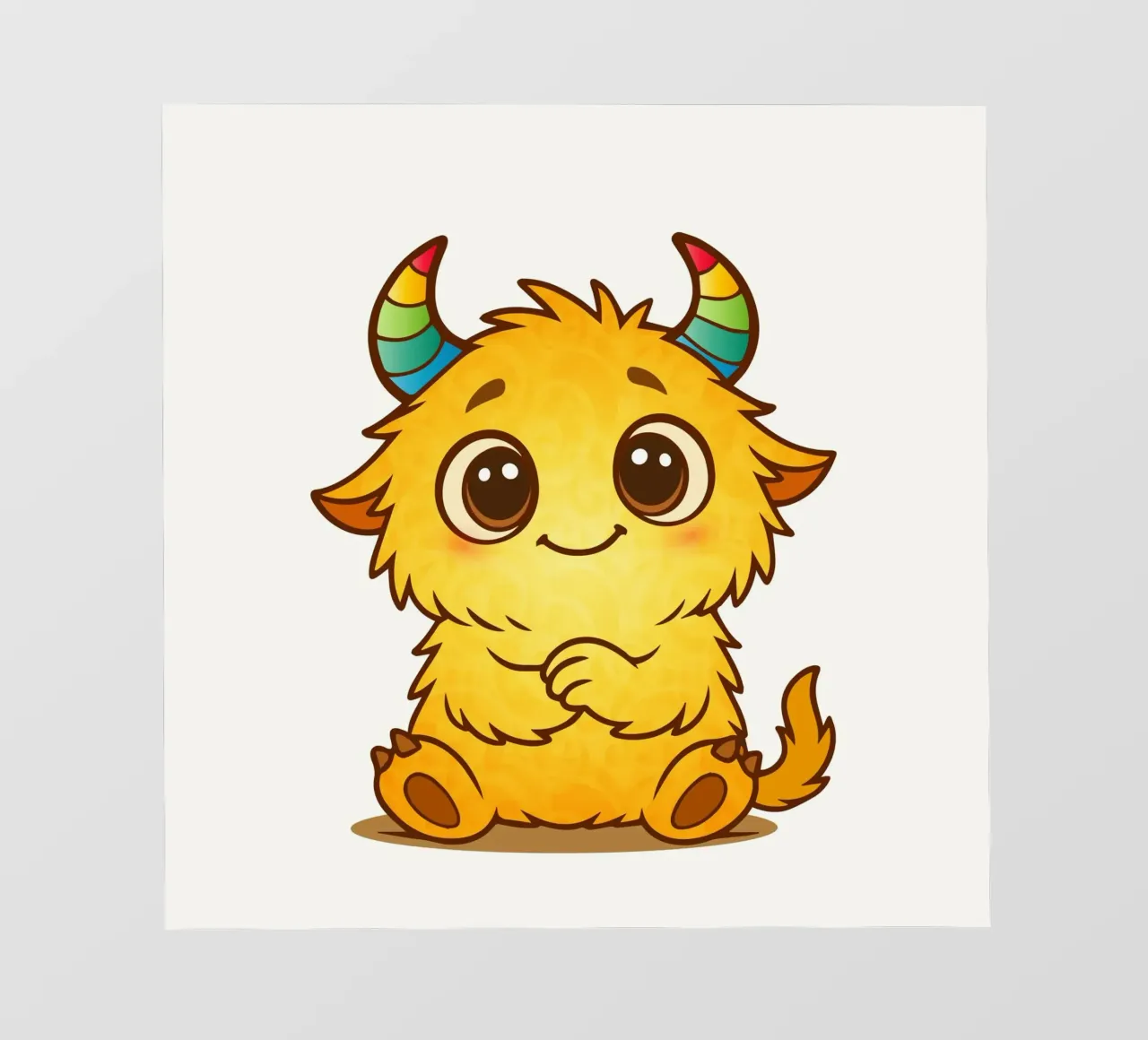 Simpatico mostro giallo con corna arcobaleno pellicola backlit da namosh