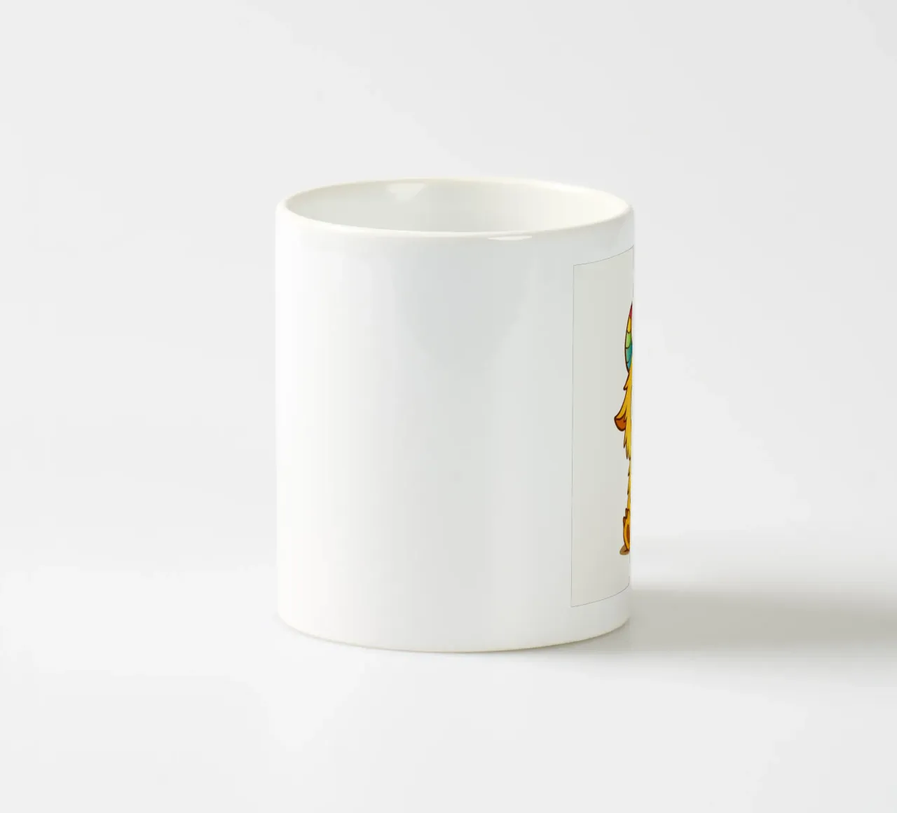 Simpatico mostro giallo con corna arcobaleno tazza in ceramica da namosh