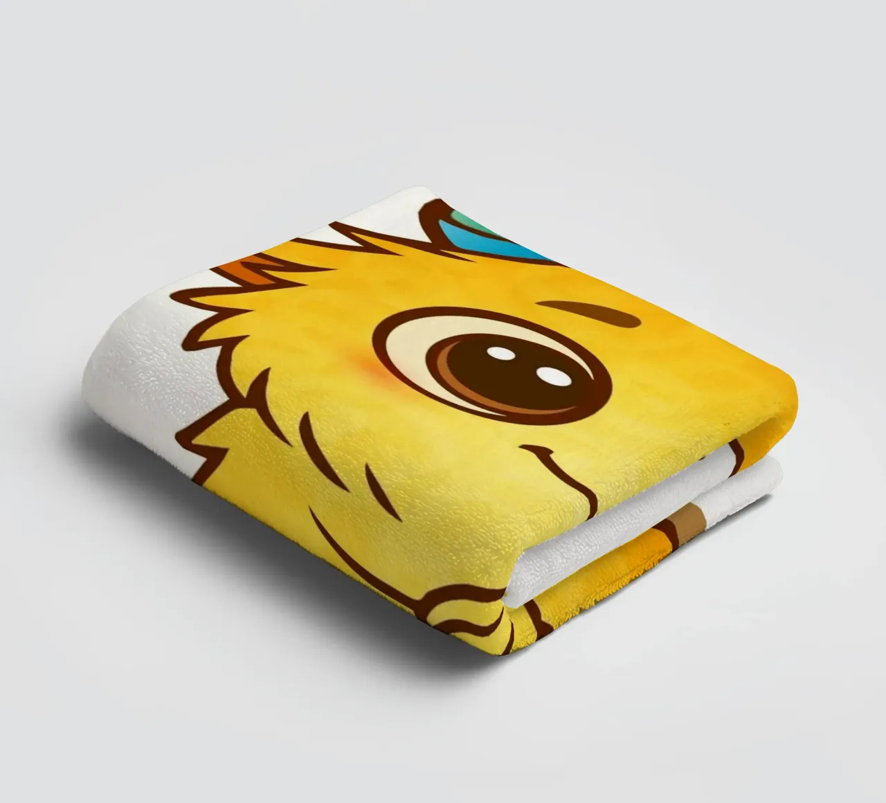 Simpatico mostro giallo con corna arcobaleno asciugamano da bagno da namosh