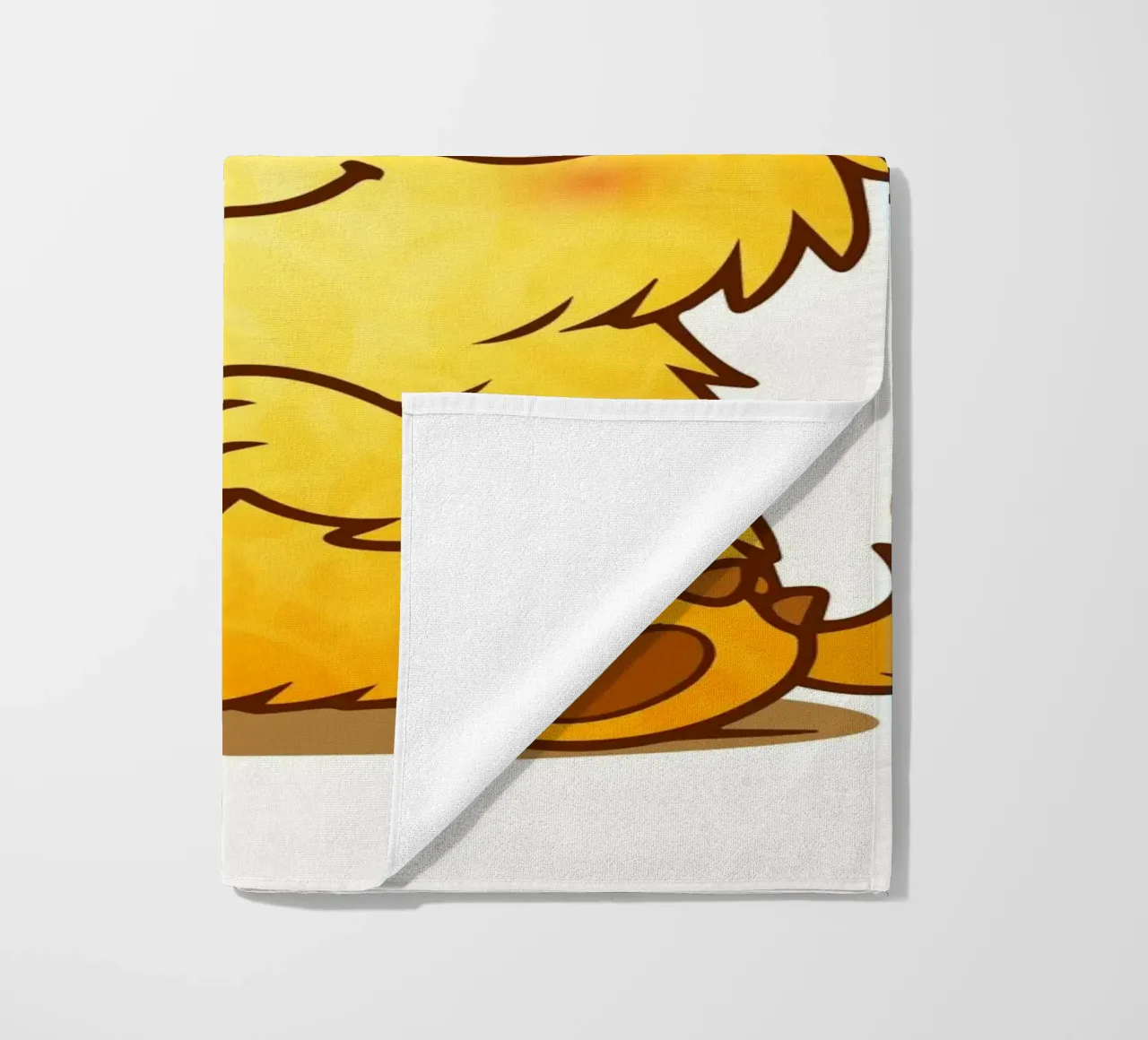 Simpatico mostro giallo con corna arcobaleno telo mare da namosh