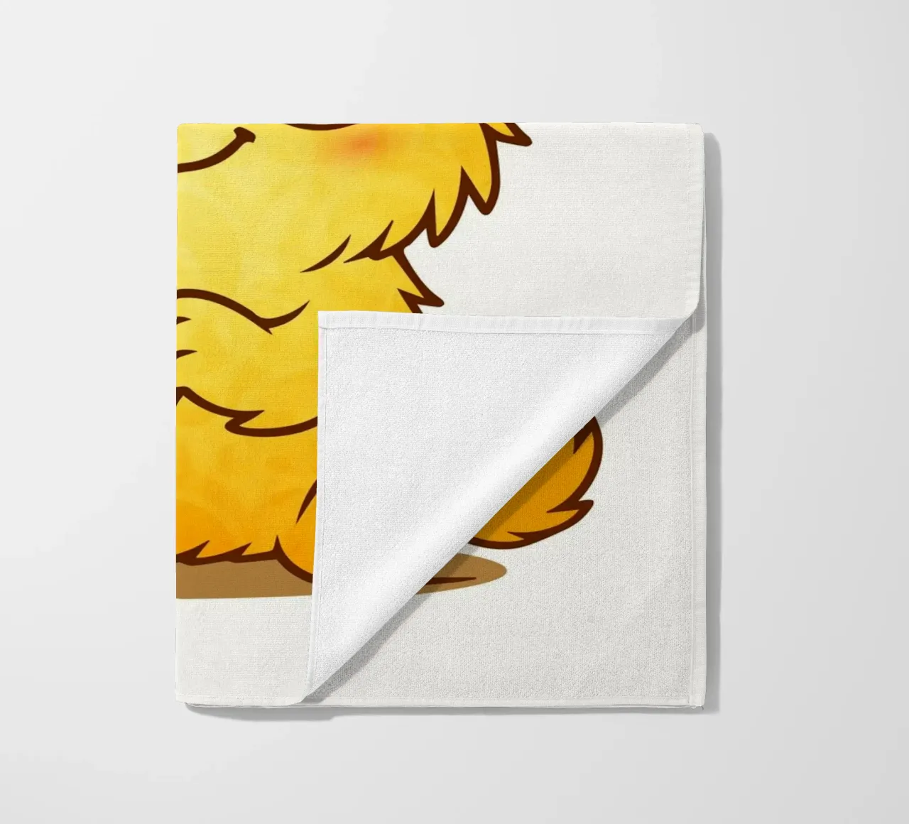 Simpatico mostro giallo con corna arcobaleno telo mare da namosh