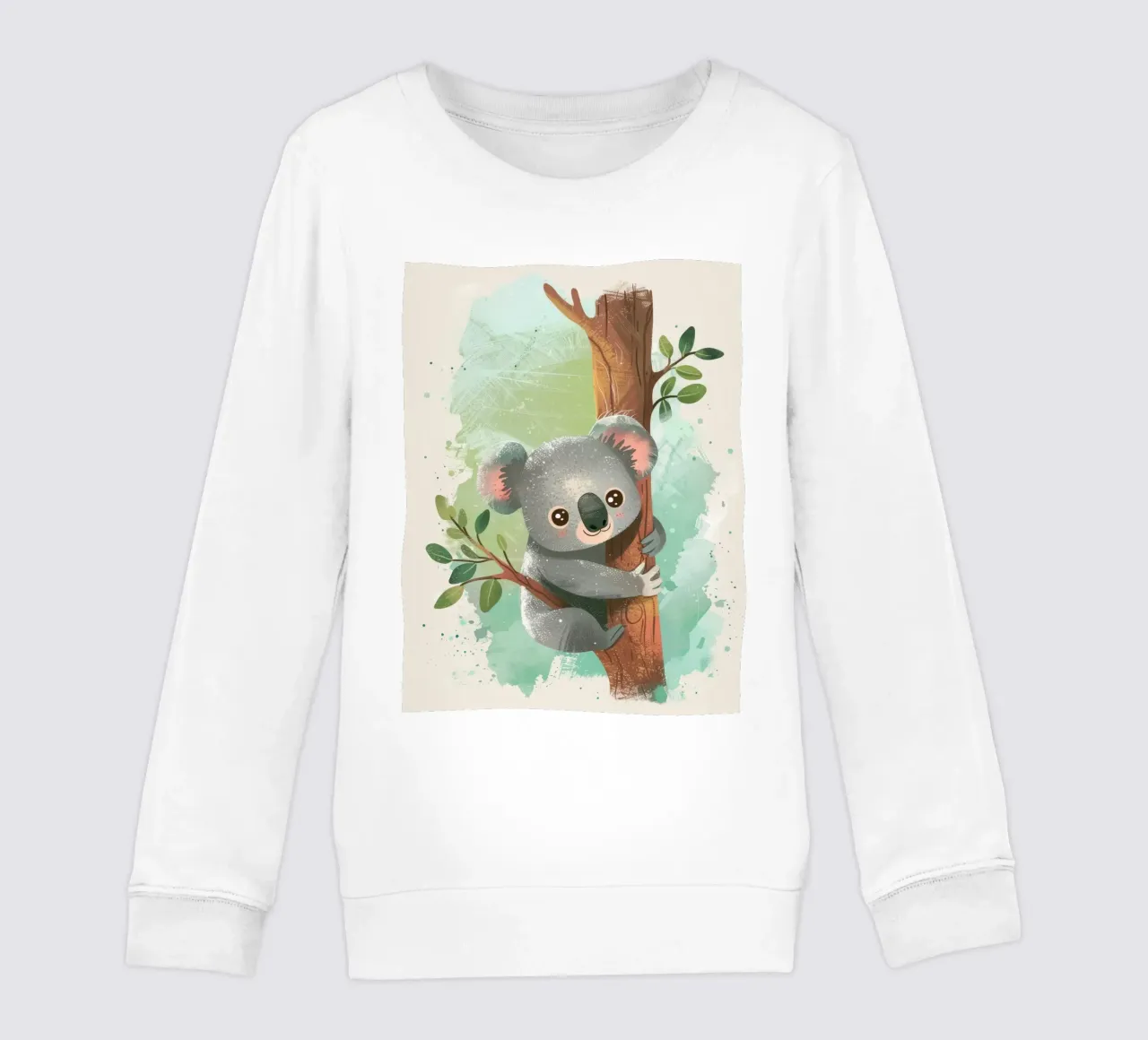 Simpatico koala che si arrampica su un albero in un'opera d'arte stravagante felpa bambino da DesignDoodle