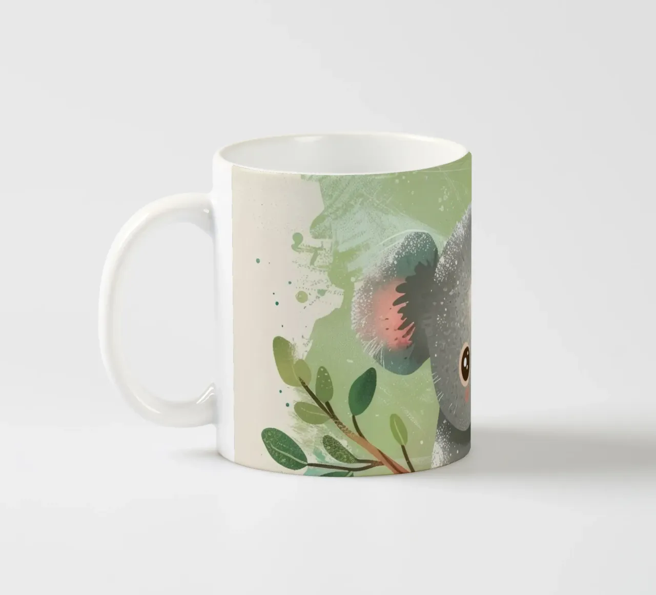 Mignon koala grimpant à un arbre dans une œuvre d'art fantaisiste mug en céramique de DesignDoodle