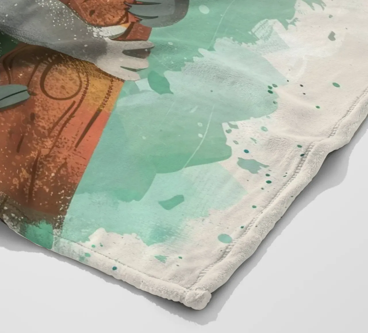 Mignon koala grimpant à un arbre dans une œuvre d'art fantaisiste plaid polaire de DesignDoodle
