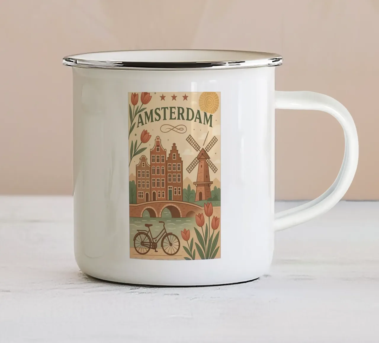 Amsterdam tazza in smalto da Verna