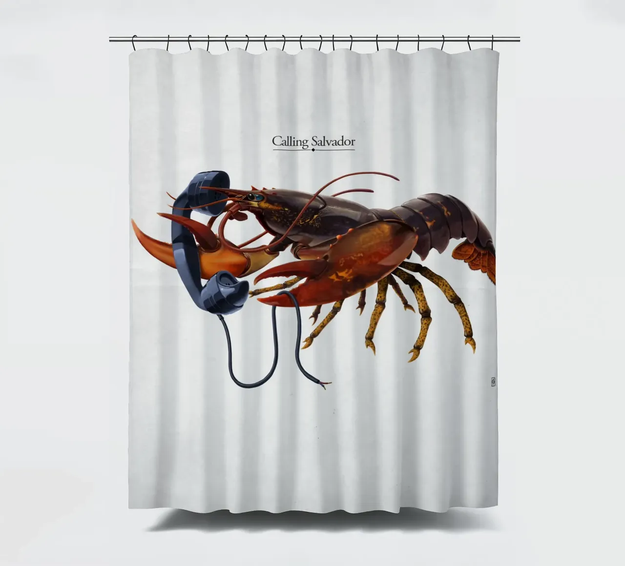 Calling Salvador (Titled) tenda da doccia da Rob Art | Illustration
