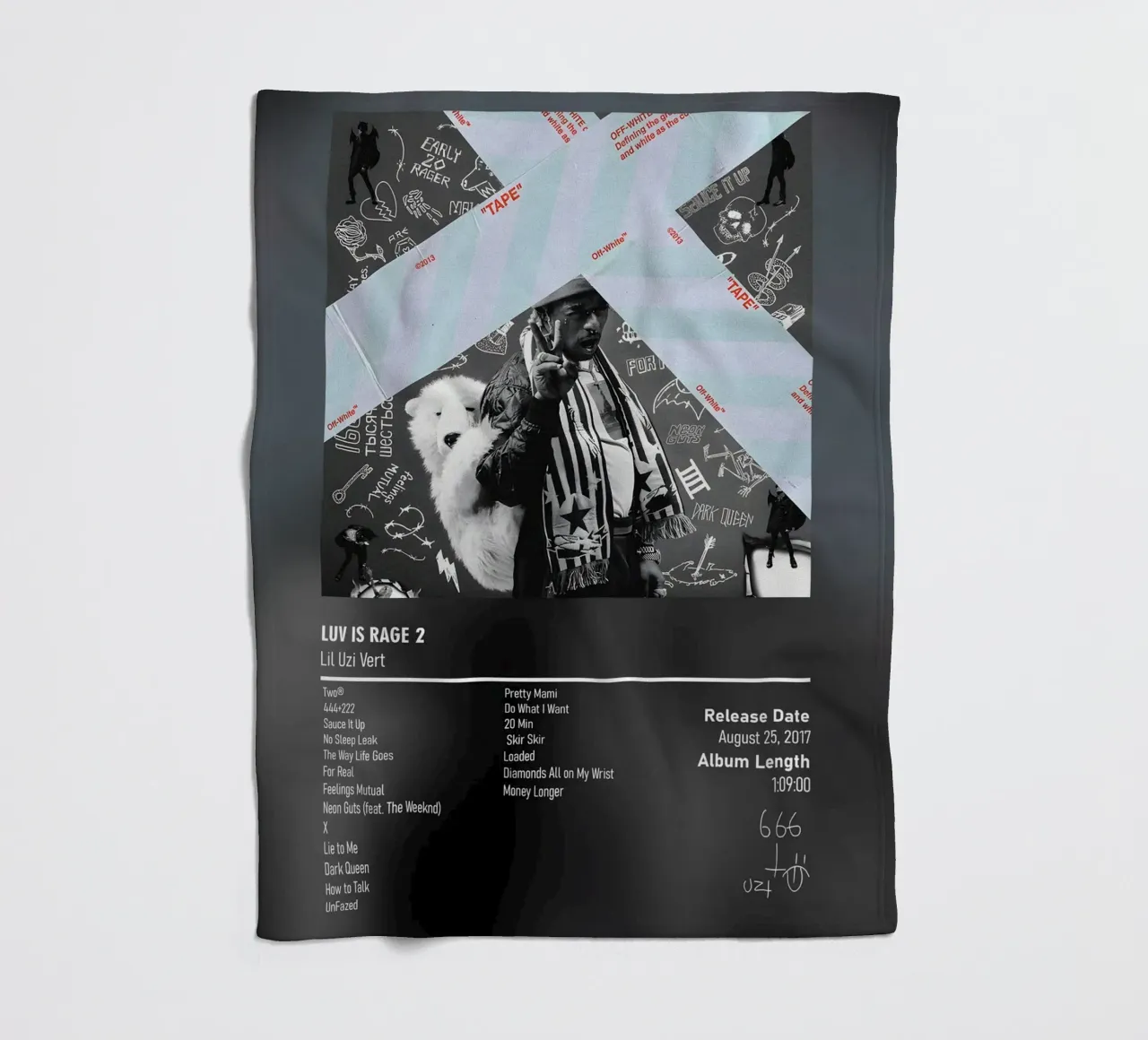 Luv Is Rage 2 (2017) by Lil Uzi Vert coperta in pile da DGUnder