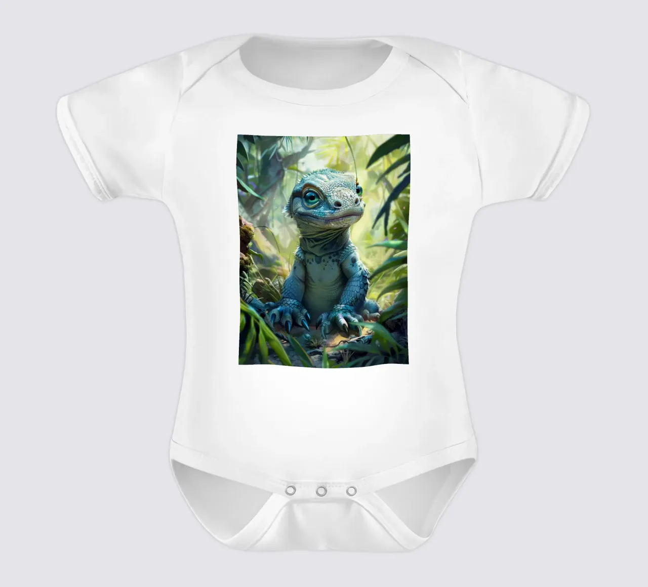 Komodo se reposant dans la verdure d'une forêt tropicale. body bébé de DesignDoodle