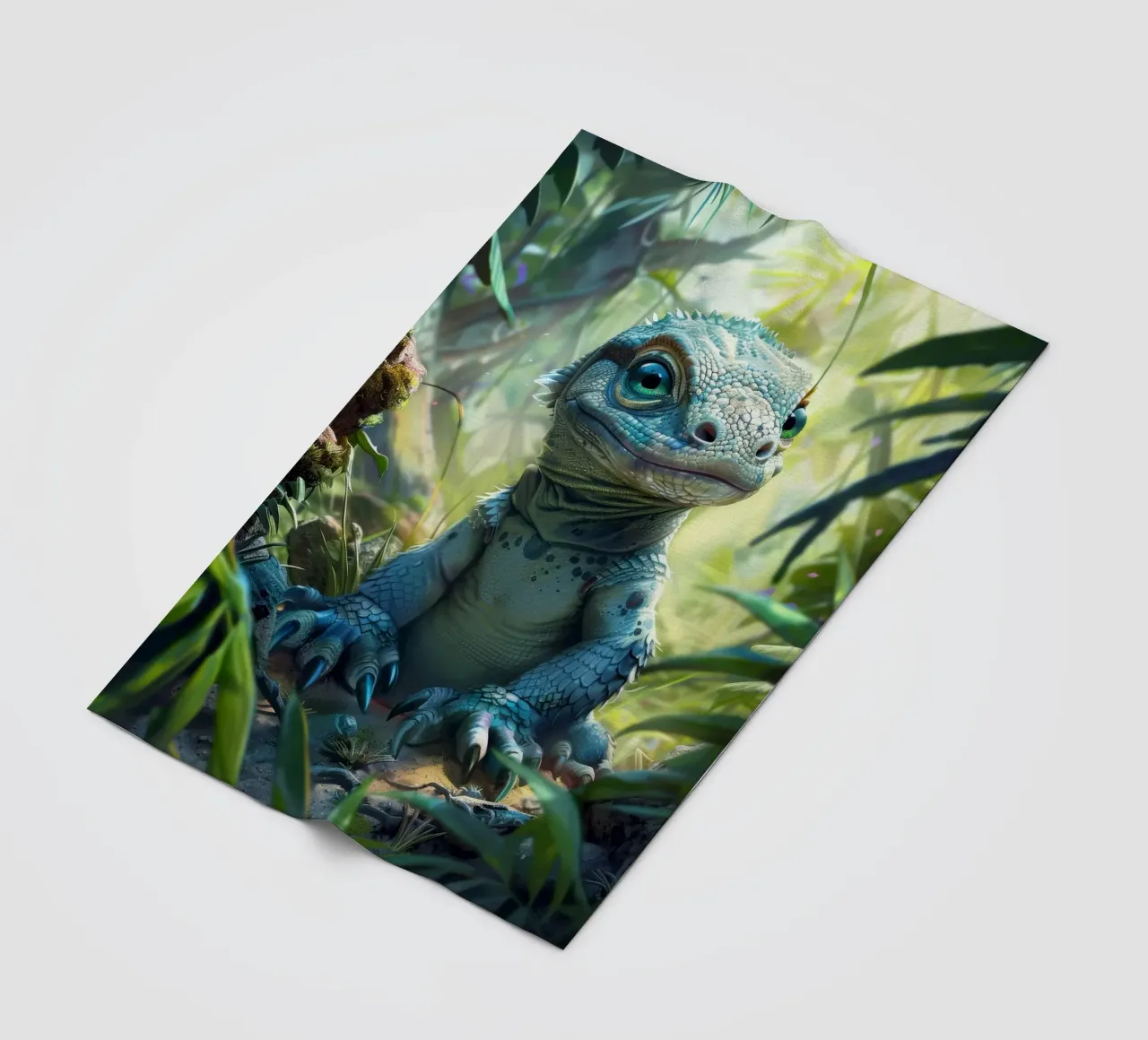 Komodo inmitten von üppigem Grün in einem tropischen Regenwald Fleecedecke von DesignDoodle