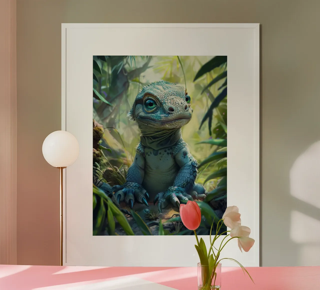 Komodo inmitten von üppigem Grün in einem tropischen Regenwald Hahnemühle von DesignDoodle