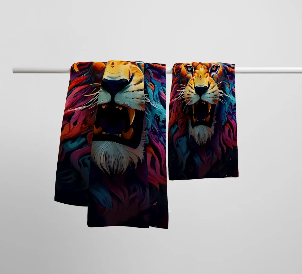 Lion_Style_J_1 towel by Tierisch bunt by LK
