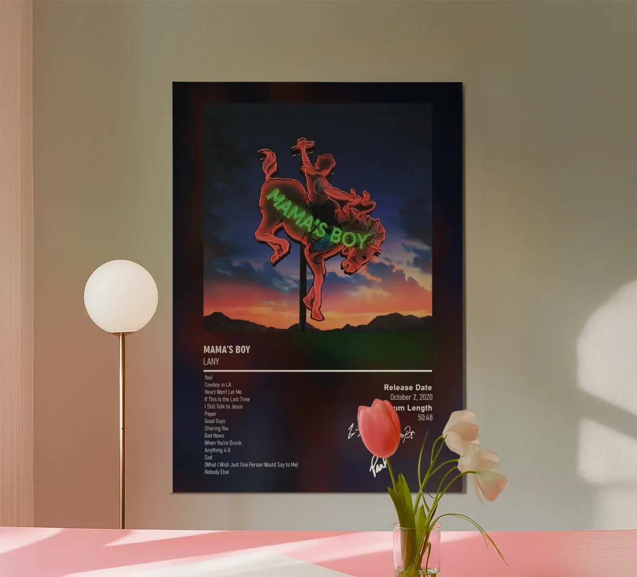 Mama’s Boy (2020) by LANY poster con telaio in plastica da DGUnder