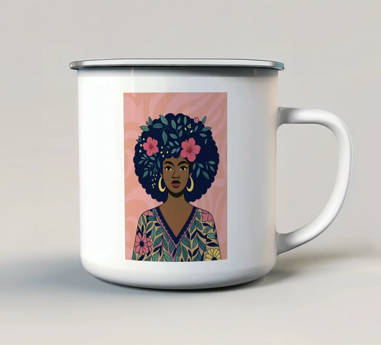 She who blooms tazza in smalto da Taika Tori Art