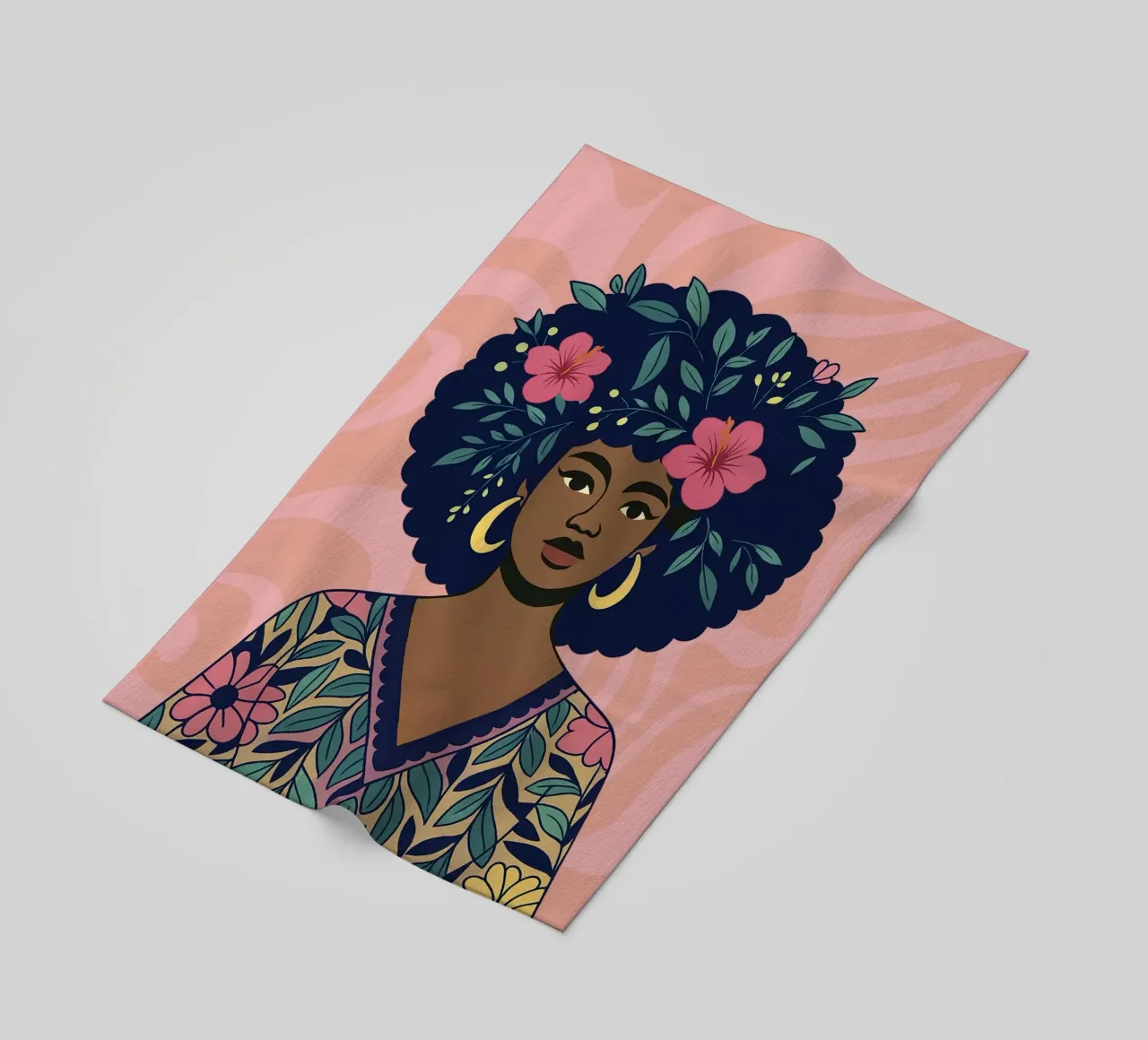 She who blooms Strandtuch von Taika Tori Art