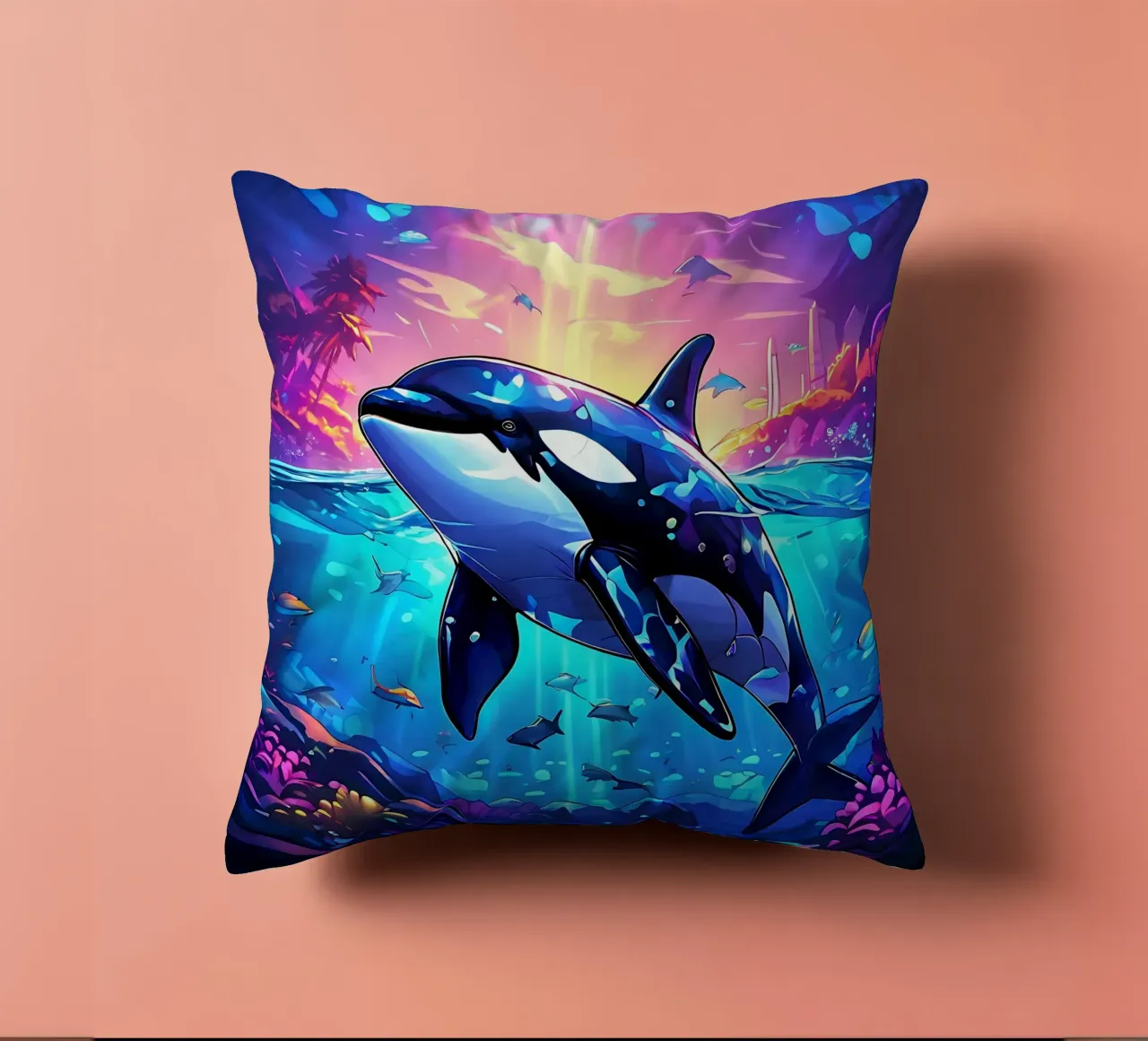 Orca_Stil_J_1 cuscino da Tierisch bunt by LK