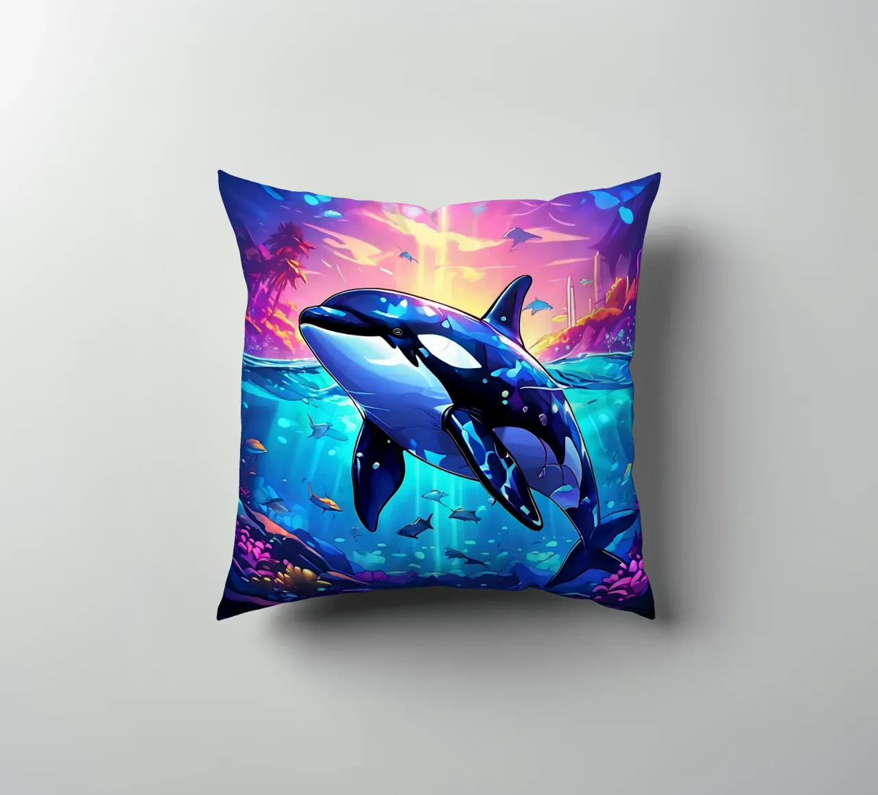 Orca_Stil_J_1 cuscino da Tierisch bunt by LK