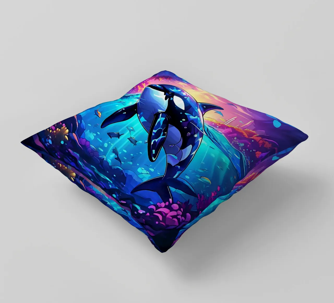 Orca_Stil_J_1 cuscino da Tierisch bunt by LK