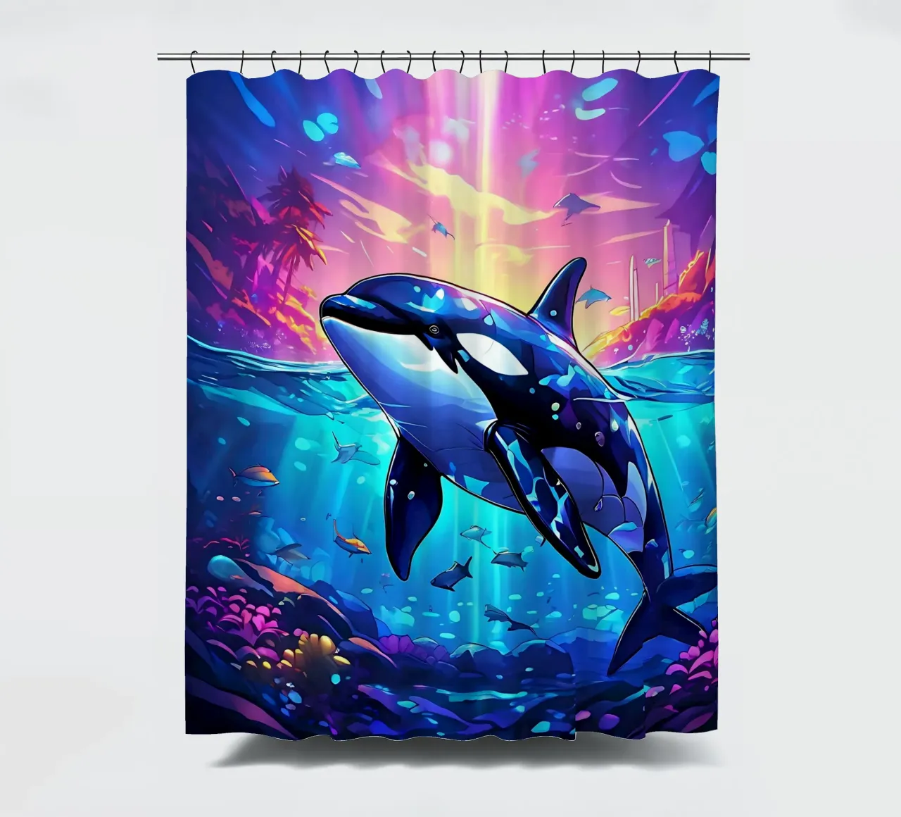 Orca_Stil_J_1 Duschvorhang von Tierisch bunt by LK