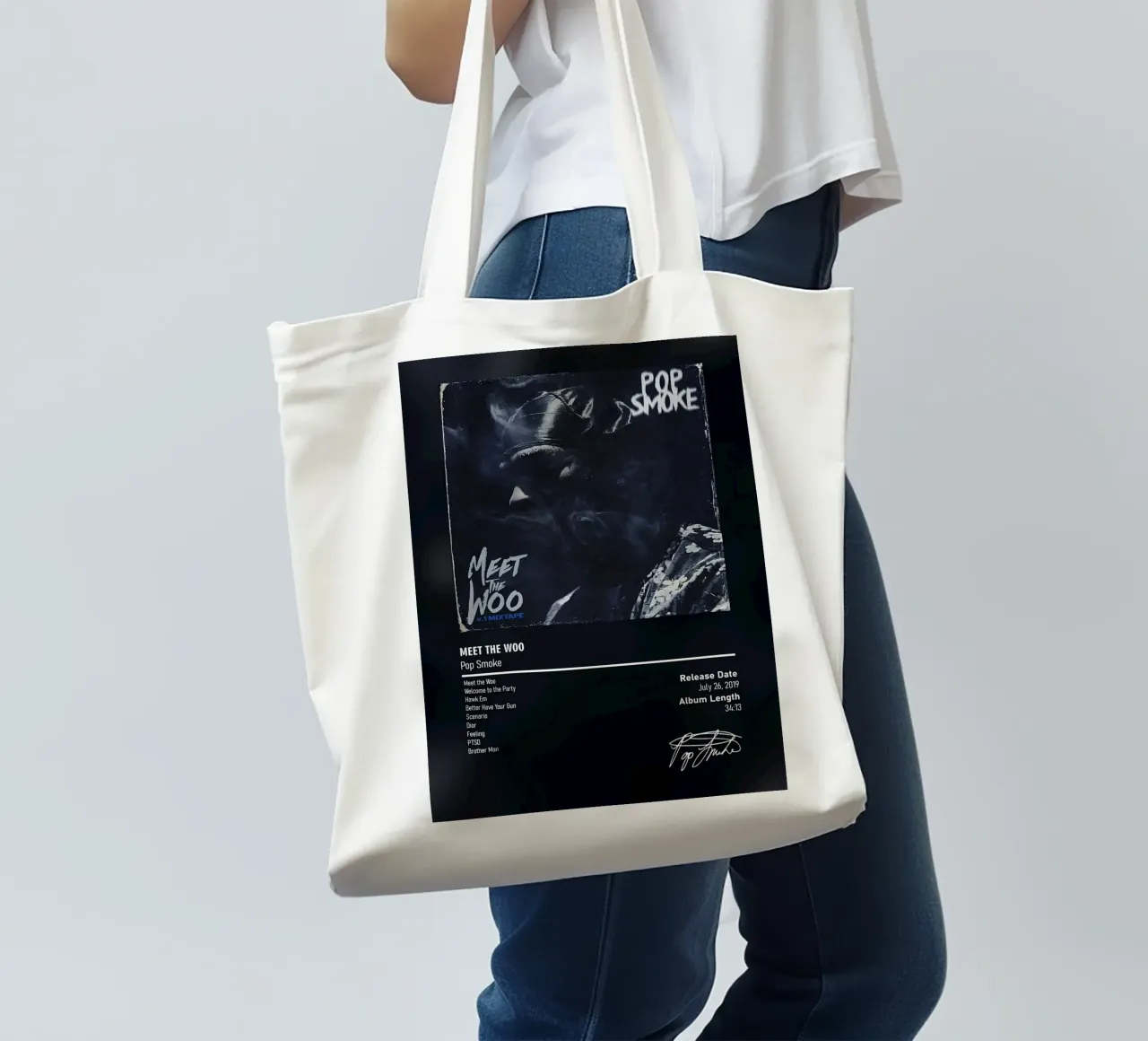 Meet the Woo (Volume 1) Pop Smoke borsa in juta da DGUnder