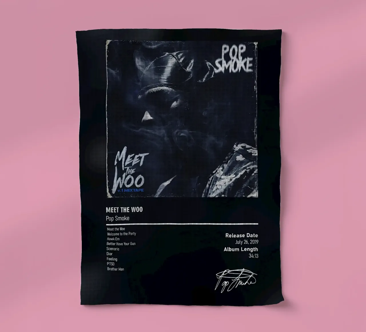 Meet the Woo (Volume 1) Pop Smoke canovaccio da cucina da DGUnder