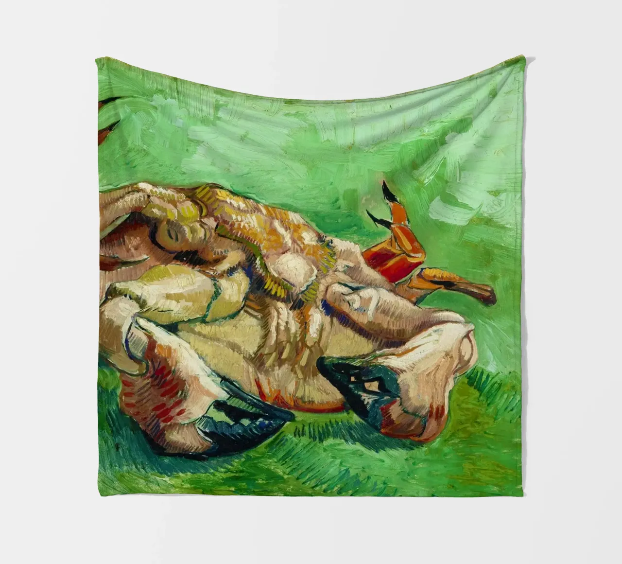 A Crab on its Back (1887) by Vincent van Gogh fleece blanket by Van Gogh Prints