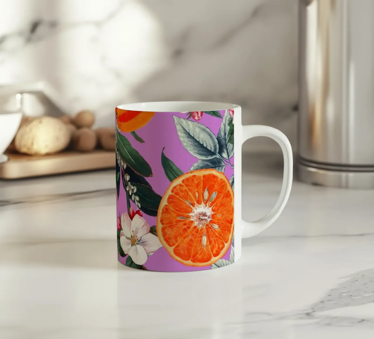 Vintage Fruit Pattern X tazza in ceramica da burcukorkmazyurek