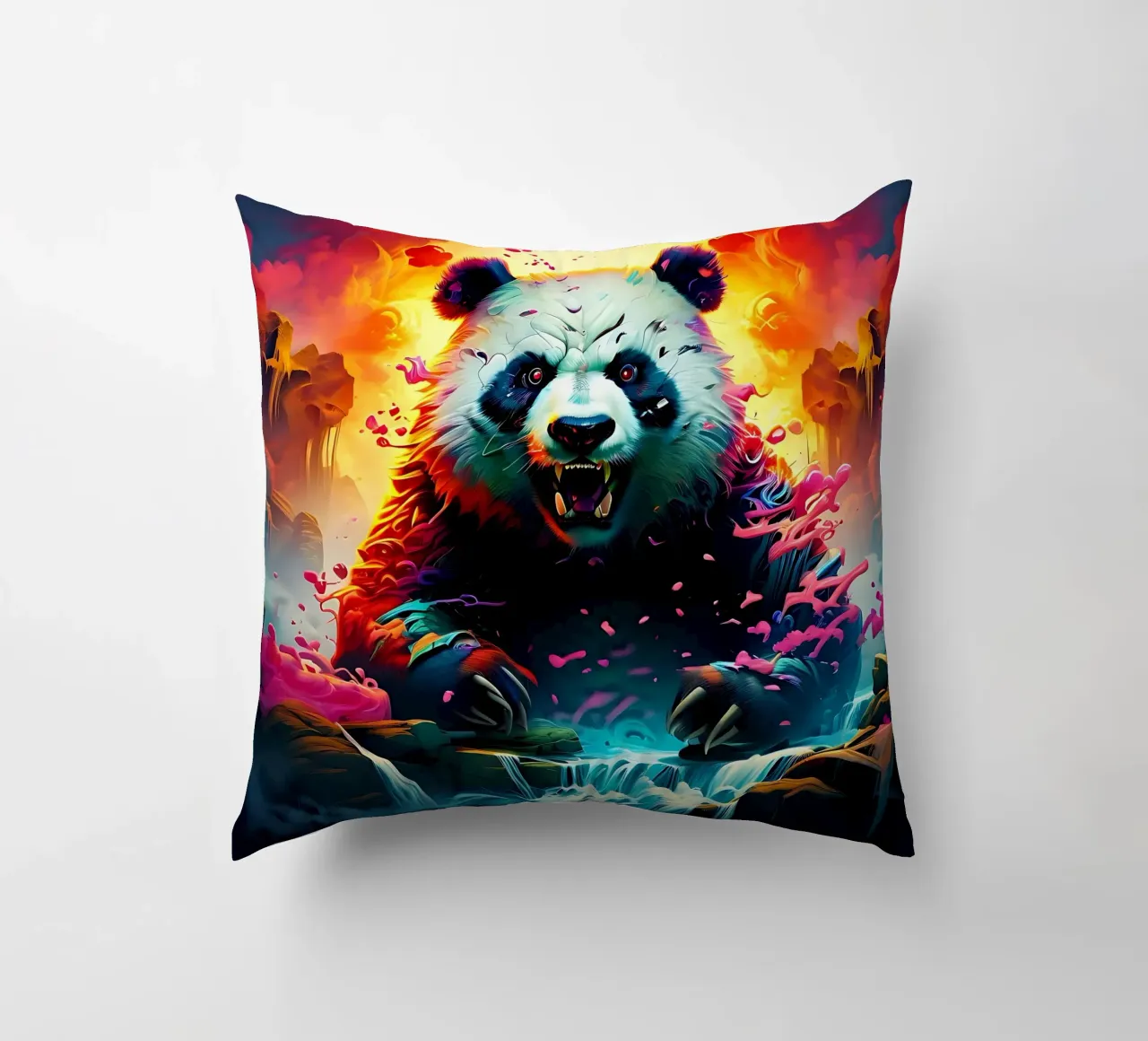 Panda_style_J_1 cuscino da Tierisch bunt by LK