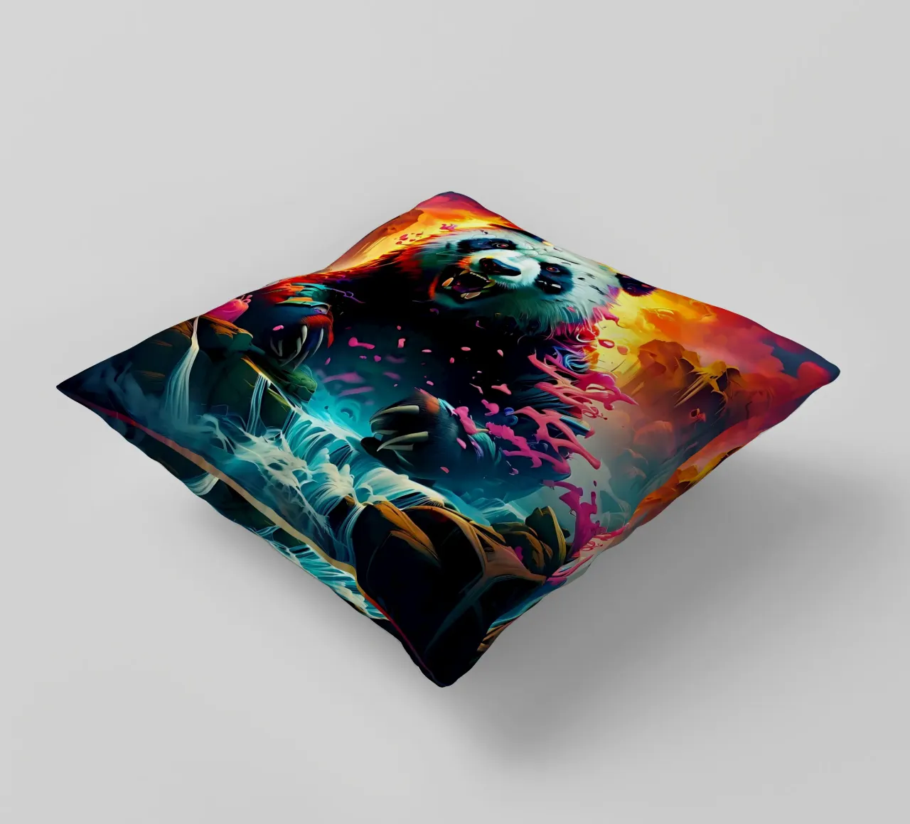 Panda_style_J_1 cuscino da Tierisch bunt by LK