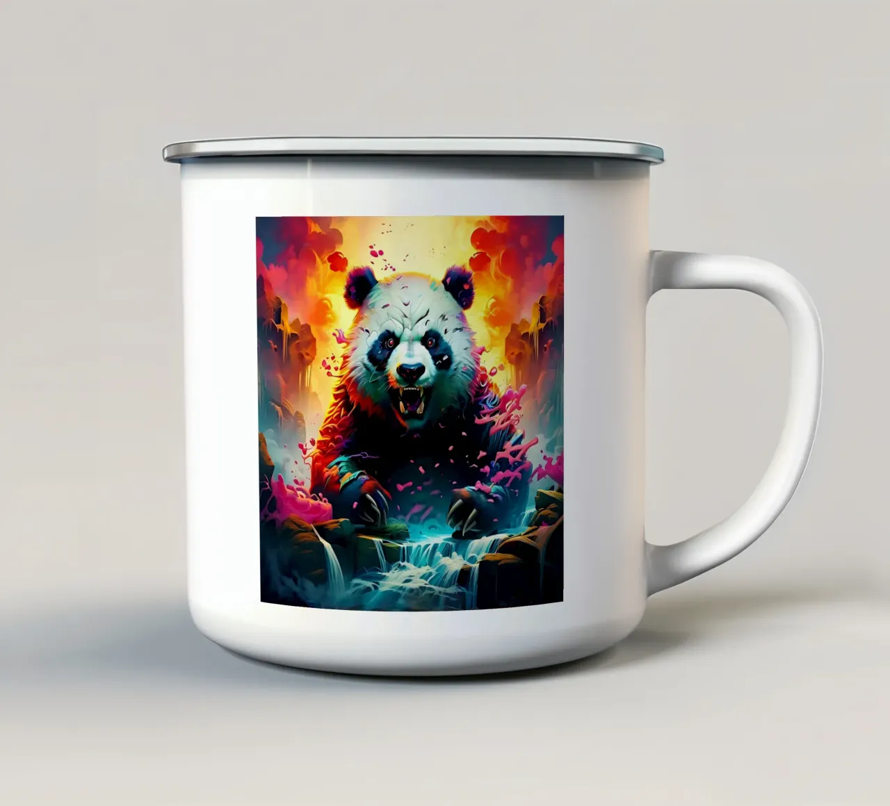 Panda_style_J_1 tazza in smalto da Tierisch bunt by LK