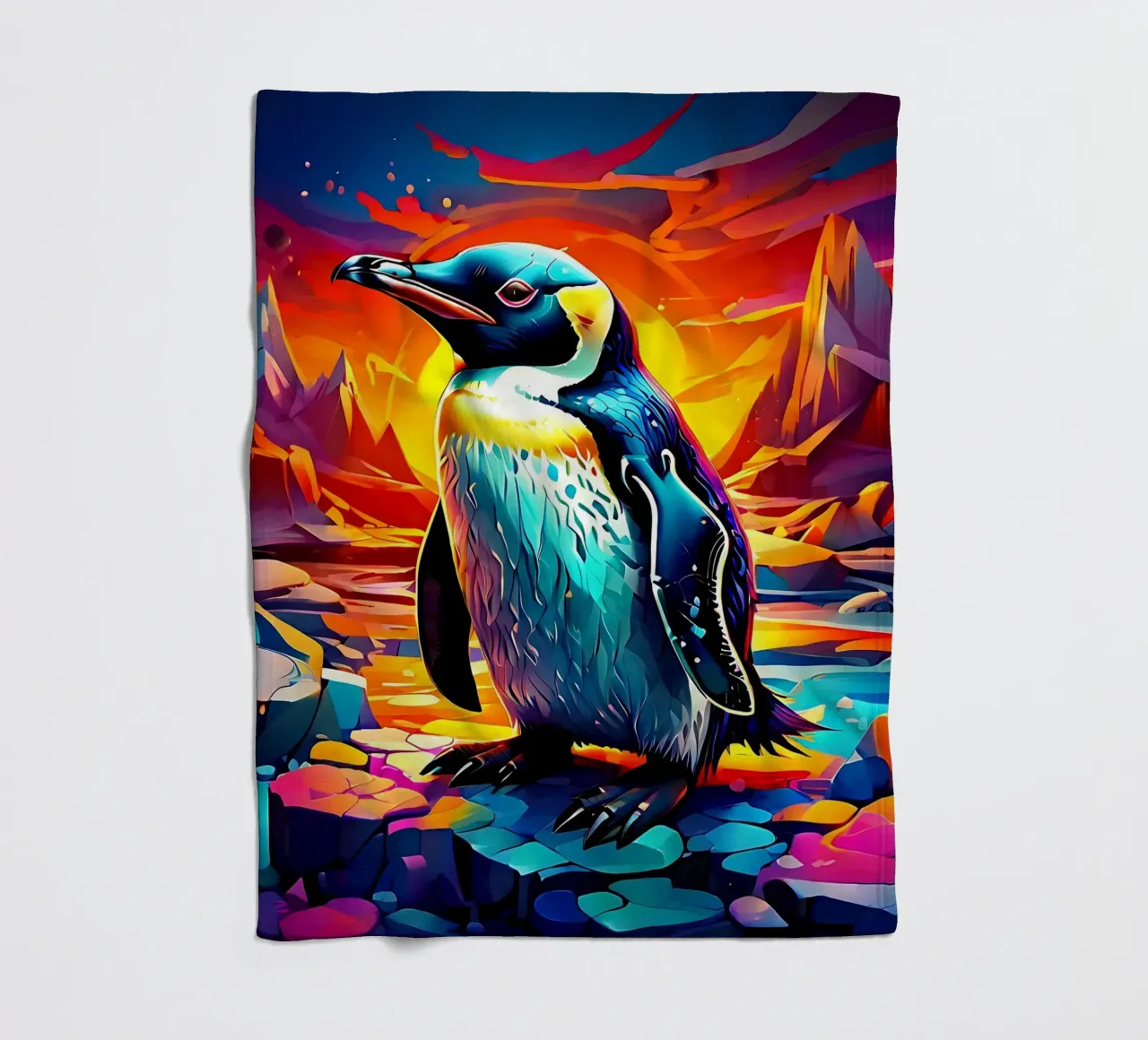 Pinguino_Stil_J_1 coperta in pile da Tierisch bunt by LK