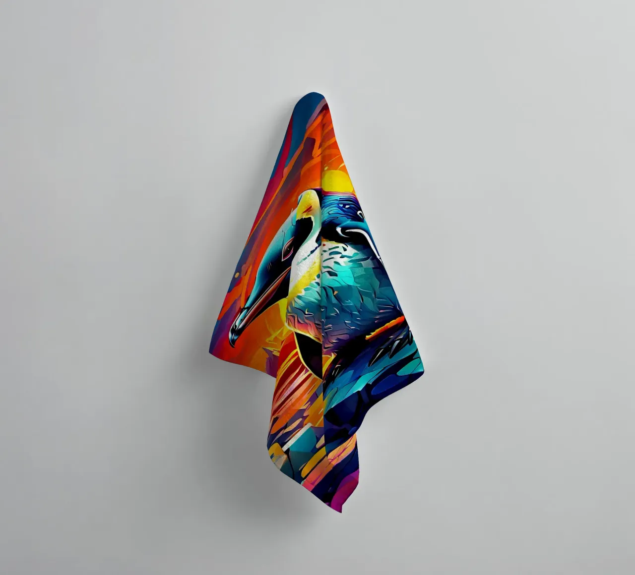 Pinguino_Stil_J_1 asciugamano da bagno da Tierisch bunt by LK