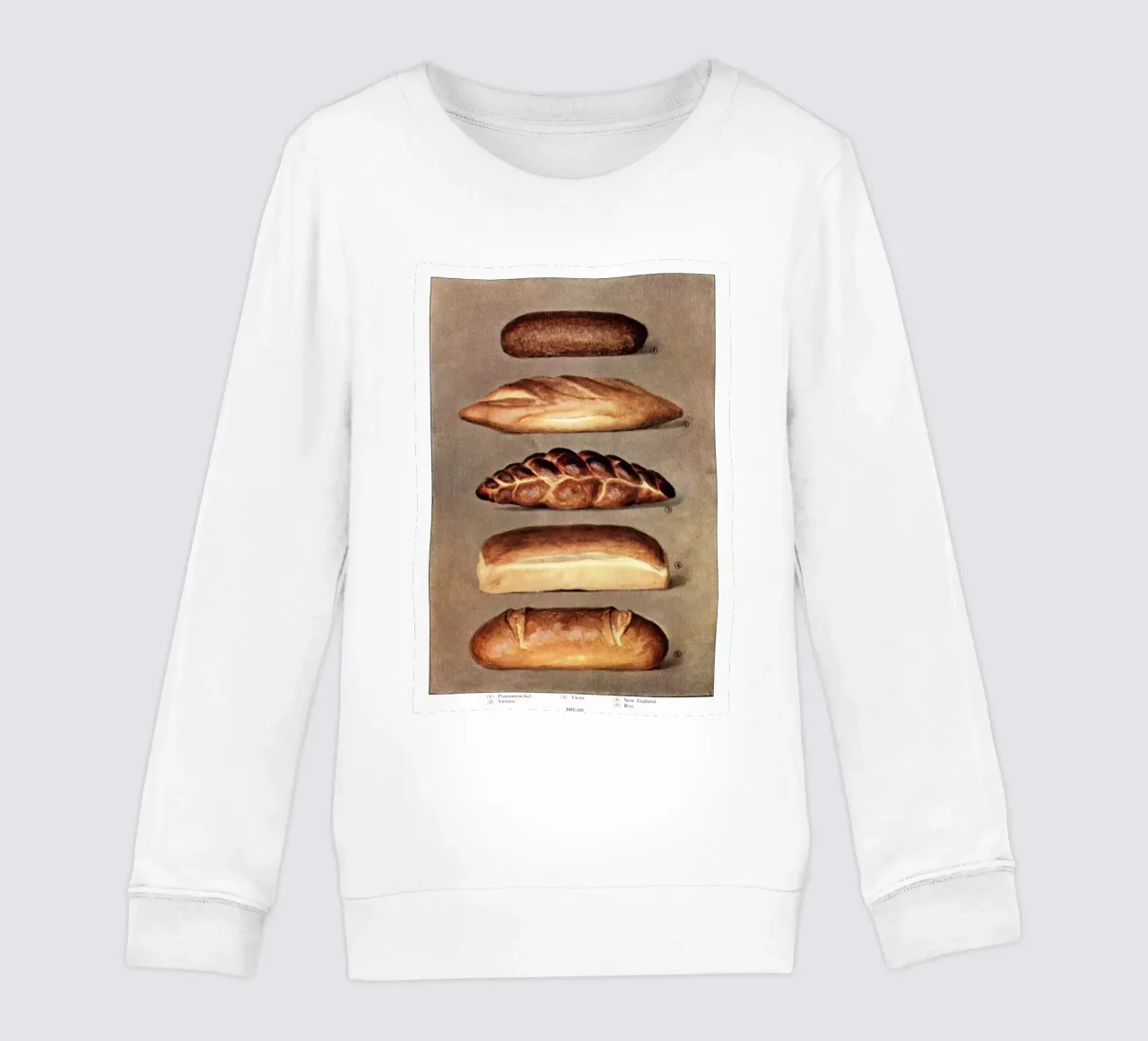 Various Baked Breads – from The Grocer’s Encyclopedia (1911) kids sweatshirt by Art History