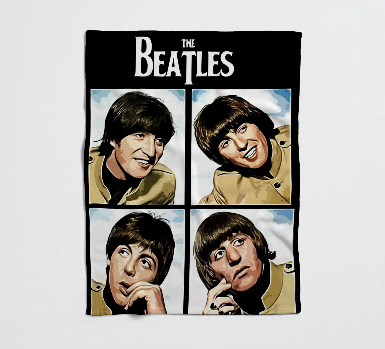 Beatles music band Art fleece blanket by music soul