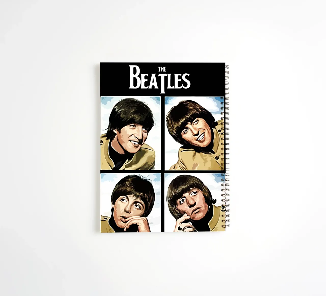 Beatles music band Art spiral notebook by music soul