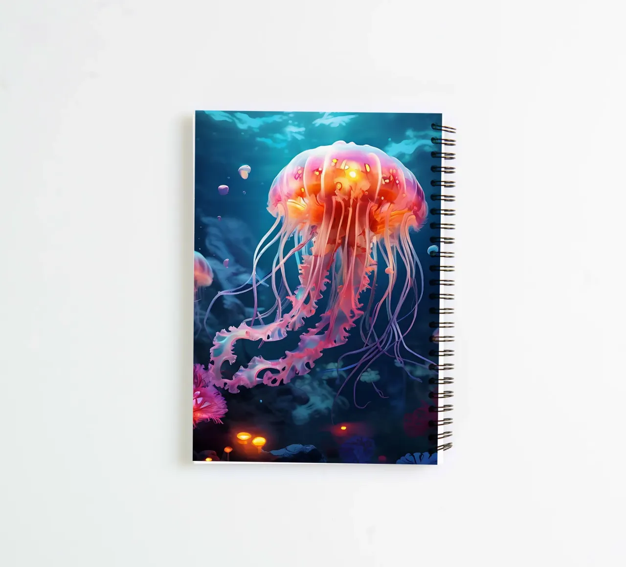 Qualle_Stil_J_1 spiral notebook by Tierisch bunt by LK
