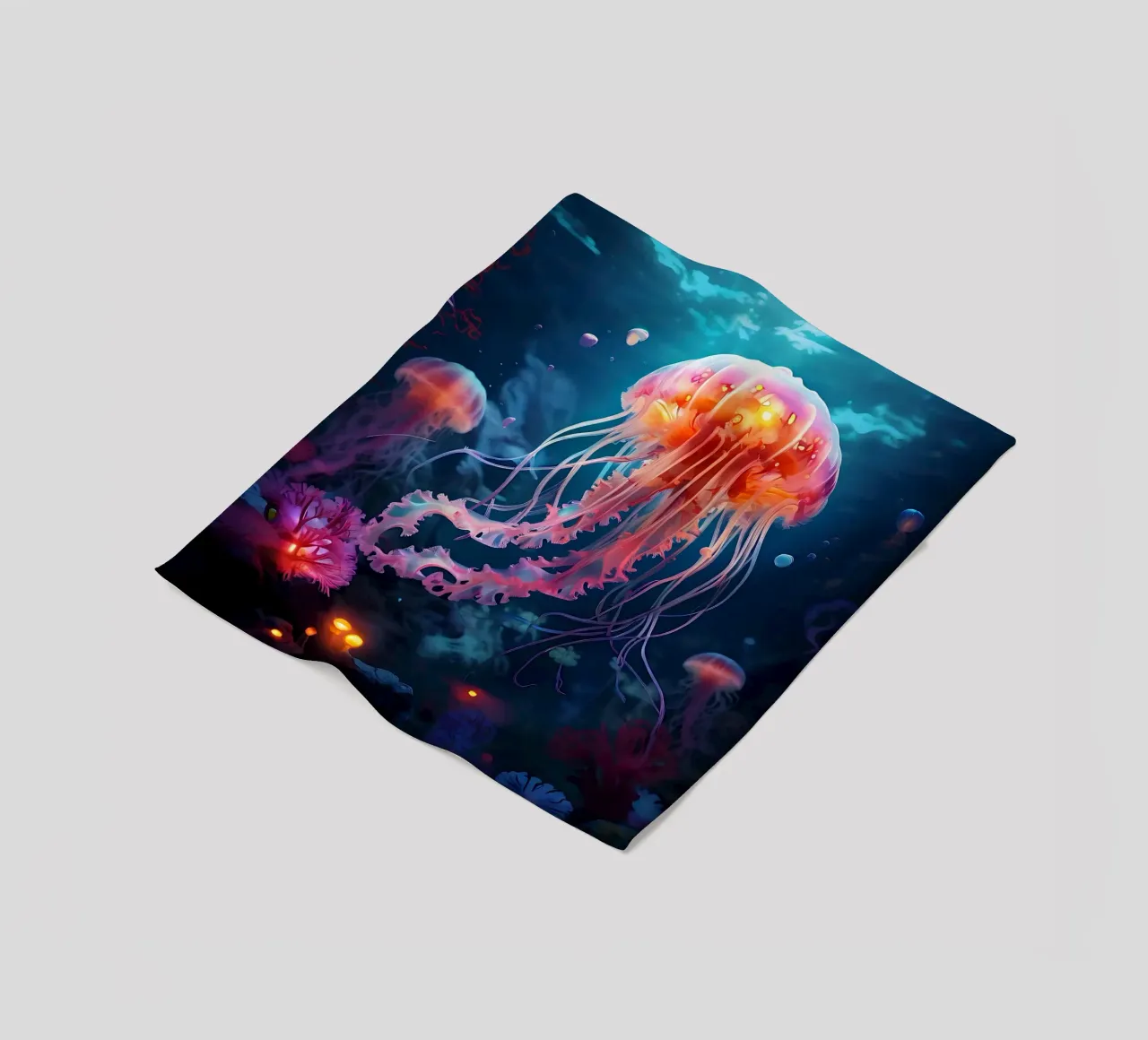 Qualle_Stil_J_1 fleece blanket by Tierisch bunt by LK