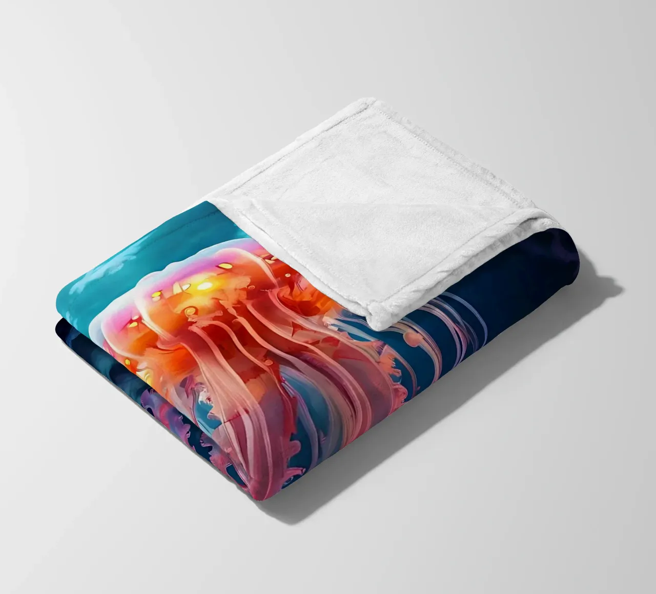 Qualle_Stil_J_1 fleece blanket by Tierisch bunt by LK