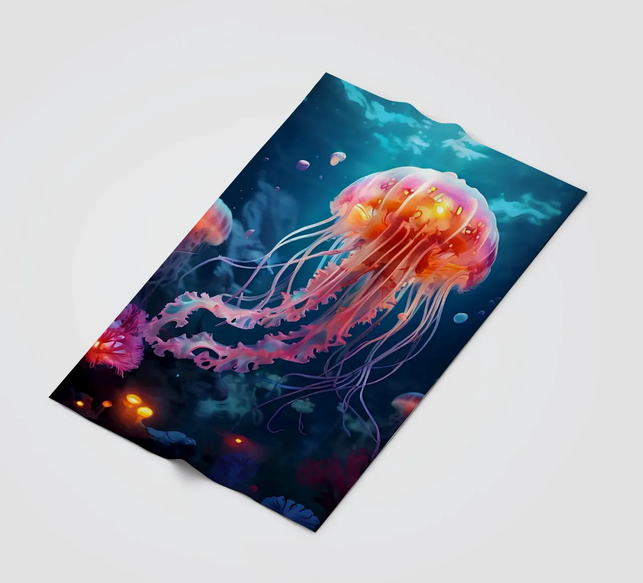 Qualle_Stil_J_1 fleece blanket by Tierisch bunt by LK