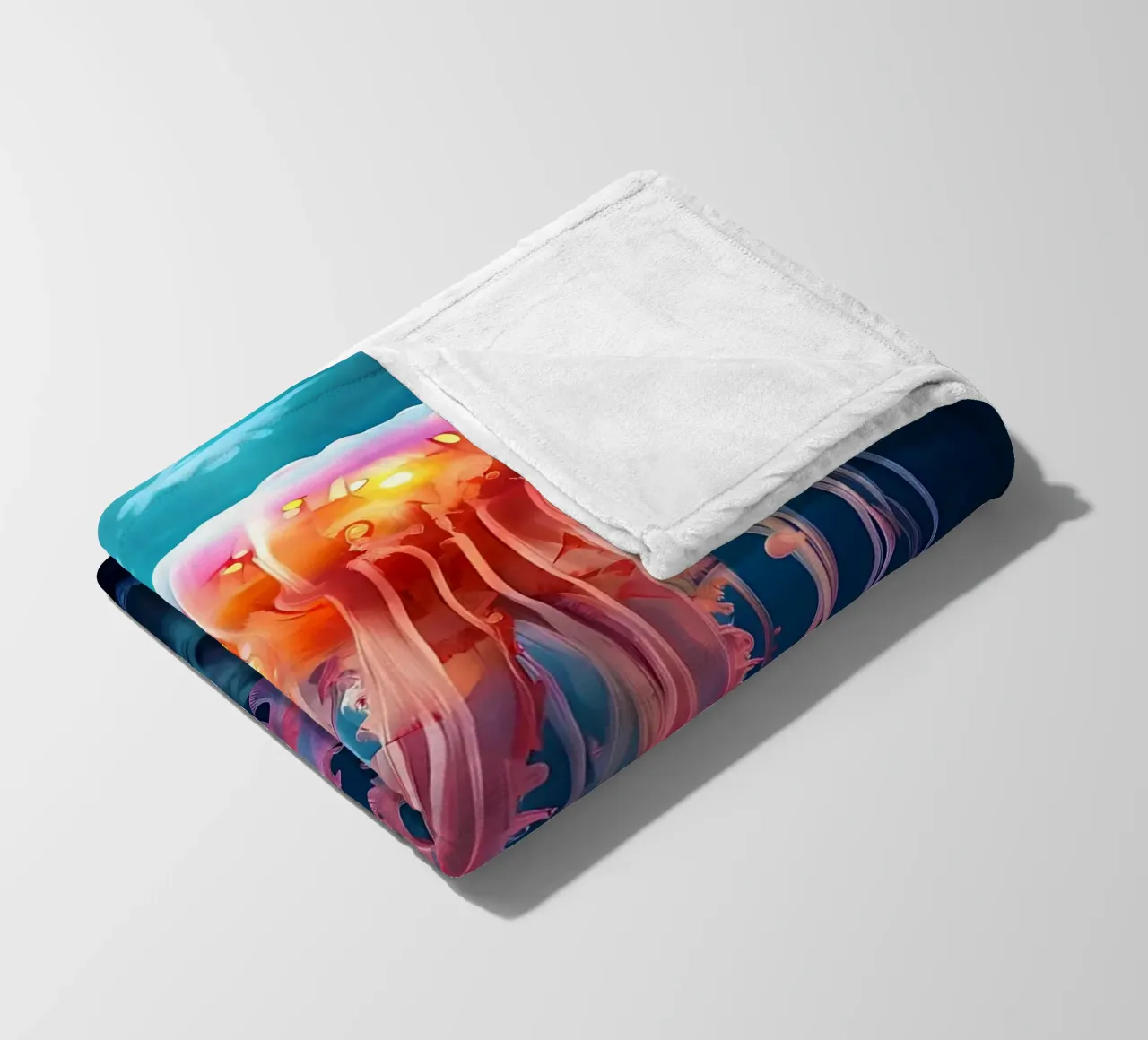 Qualle_Stil_J_1 fleece blanket by Tierisch bunt by LK