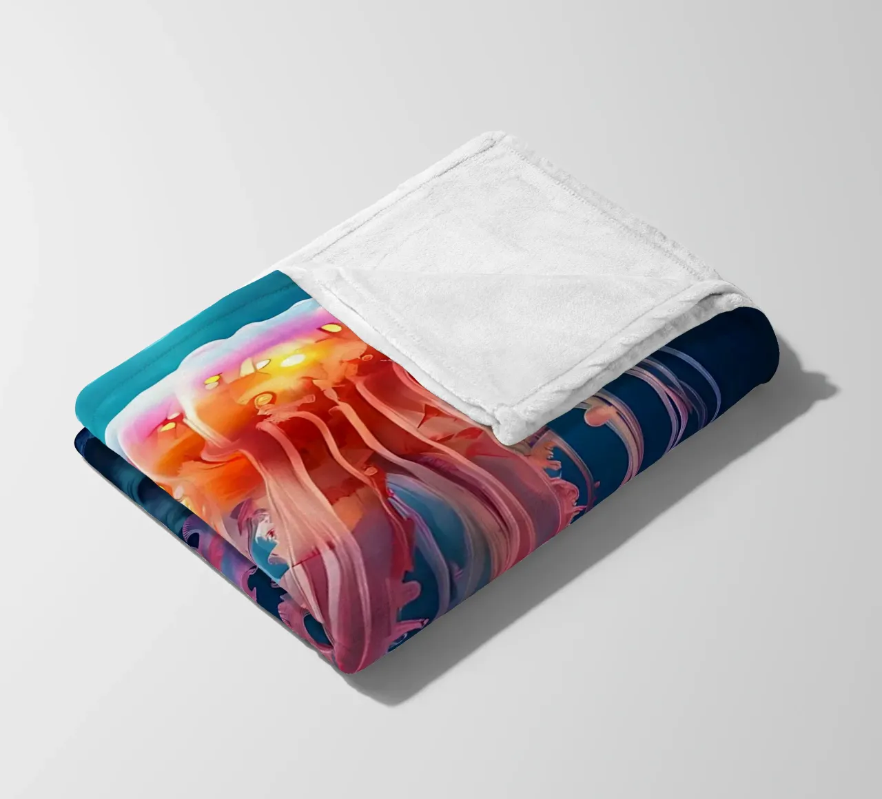 Qualle_Stil_J_1 fleece blanket by Tierisch bunt by LK