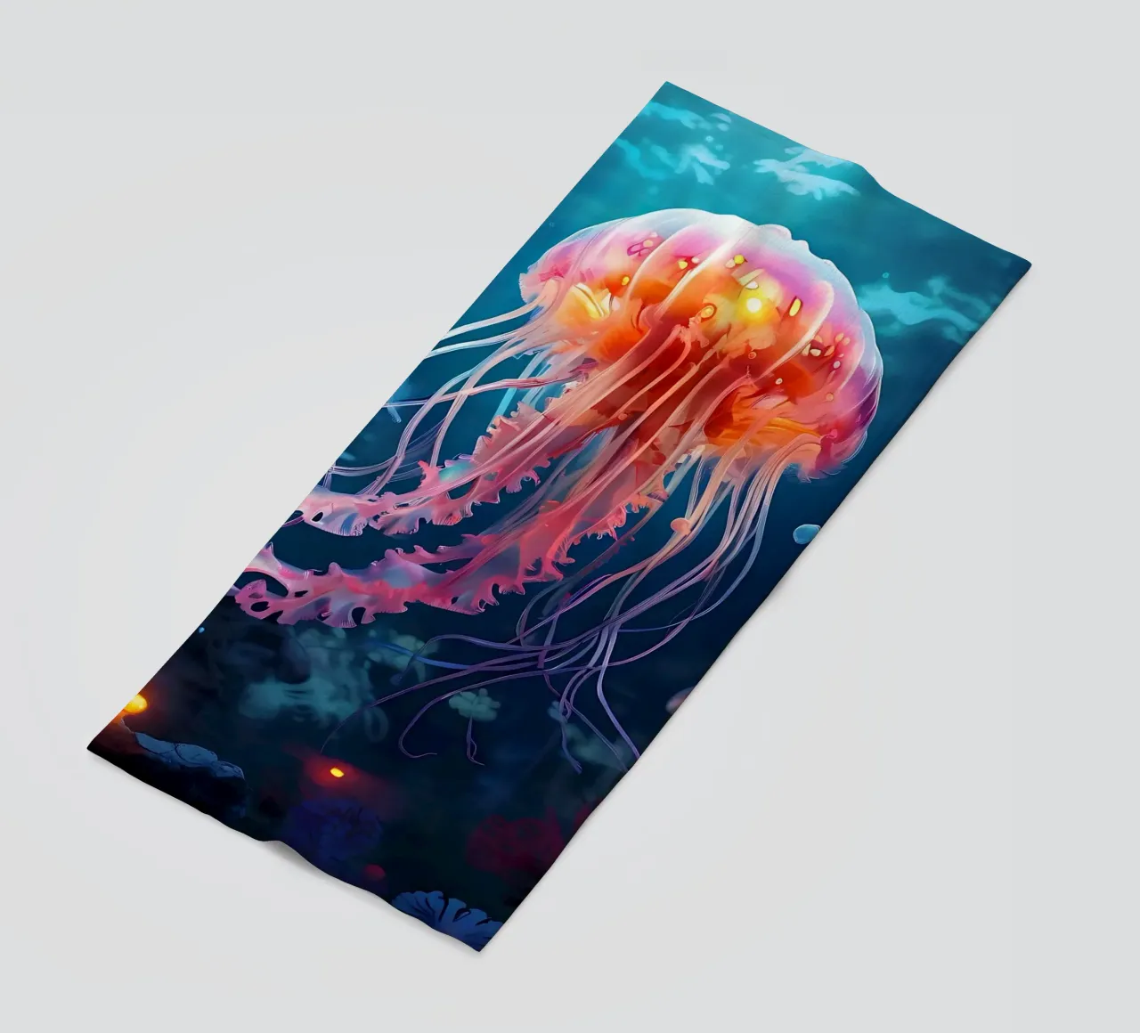 Qualle_Stil_J_1 beach towel by Tierisch bunt by LK