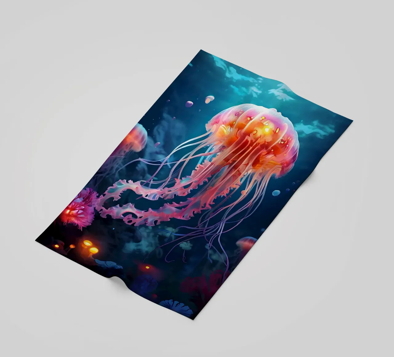 Qualle_Stil_J_1 beach towel by Tierisch bunt by LK