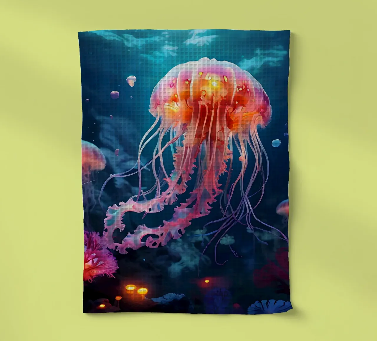 Qualle_Stil_J_1 tea towel by Tierisch bunt by LK