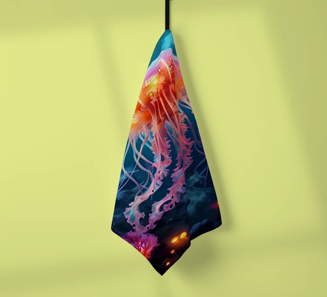 Qualle_Stil_J_1 tea towel by Tierisch bunt by LK