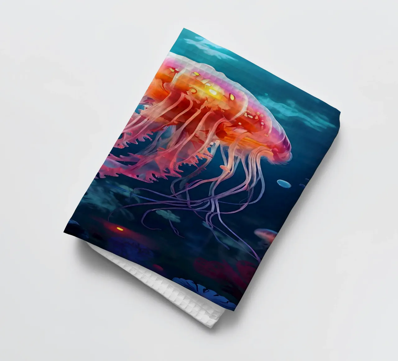 Qualle_Stil_J_1 tea towel by Tierisch bunt by LK