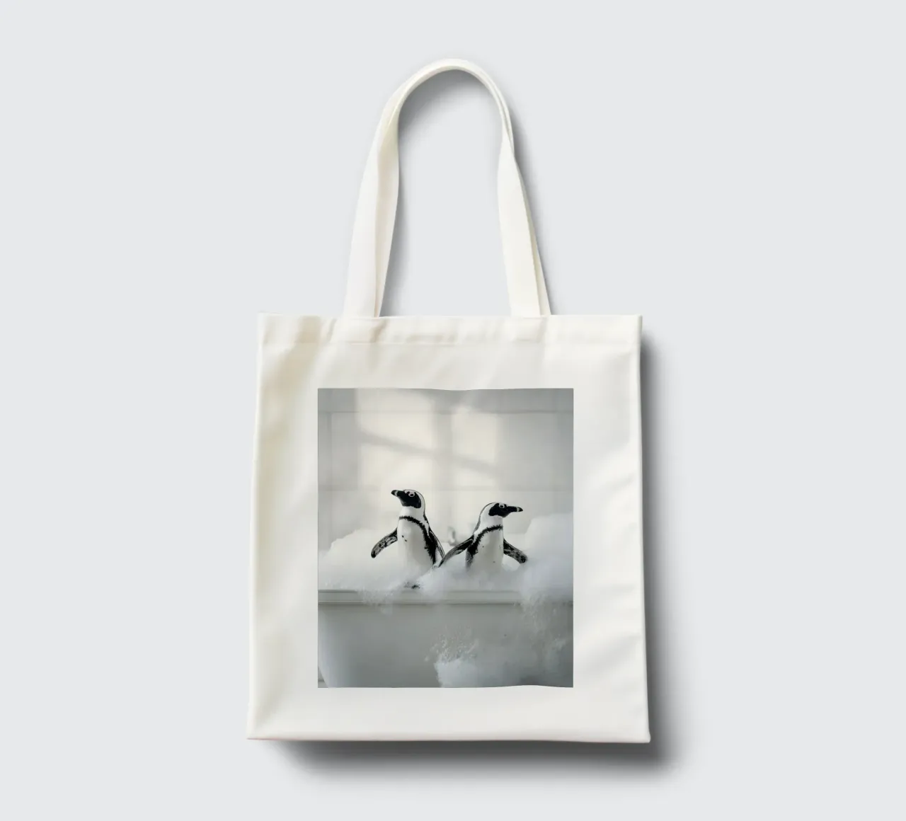 Bathing Pinguins borsa in juta da Mononoir